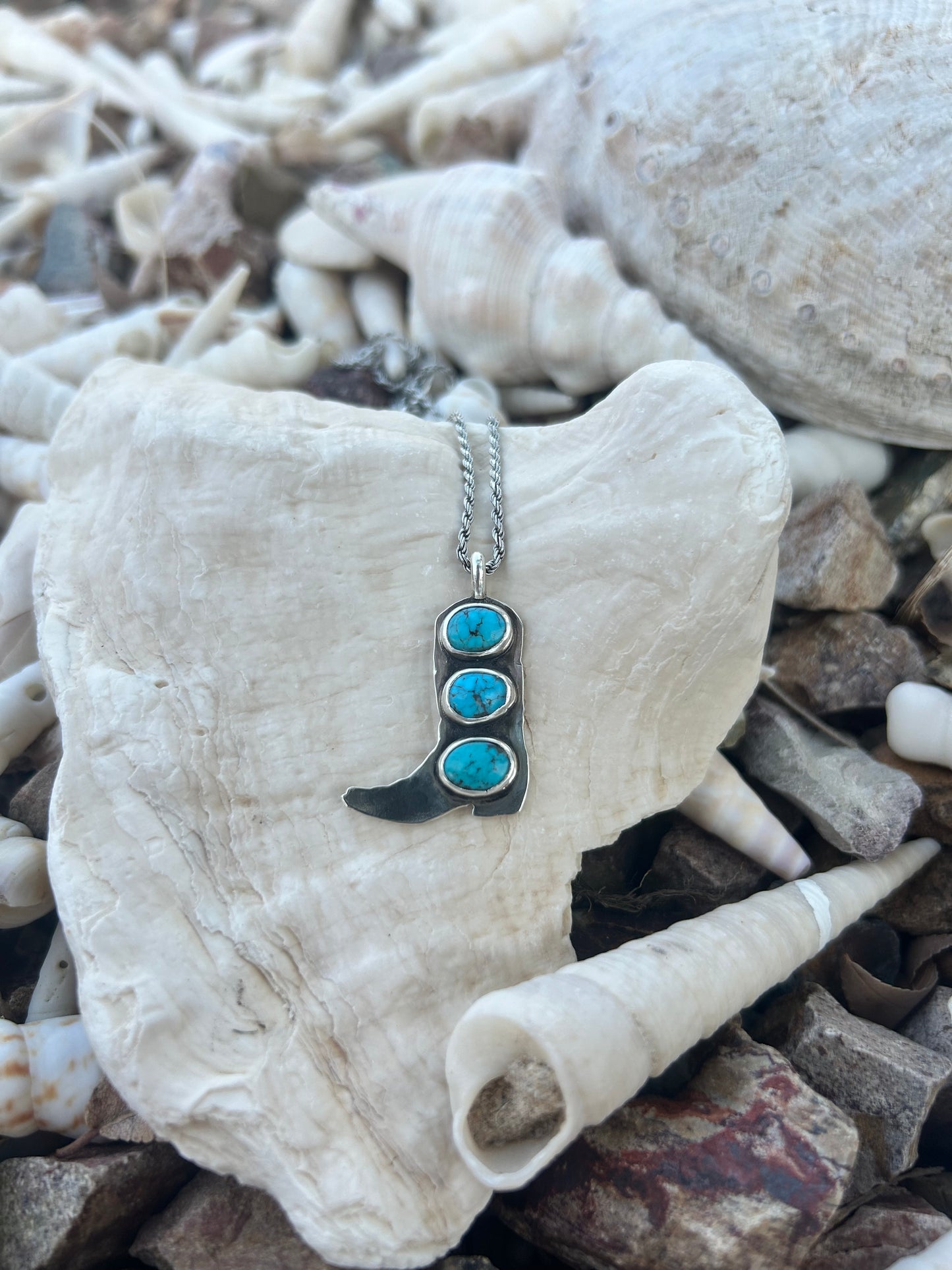 Turquoise Boot Pendant